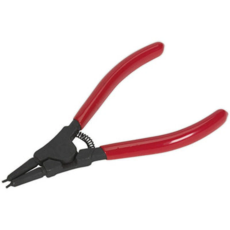 Image of Loops 140mm Straight Nose External Circlip Pliers - Spring Loaded Jaws - Non-Slip Tips Multi