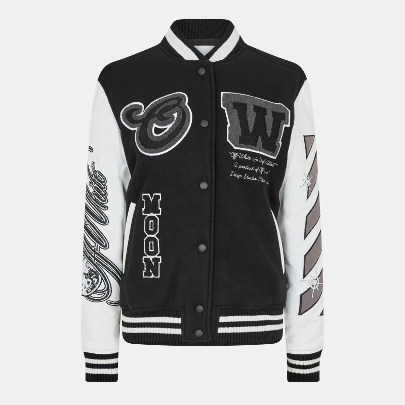Image of Off White Womens - Varsity Jacket Black/White female 4 (3XS)