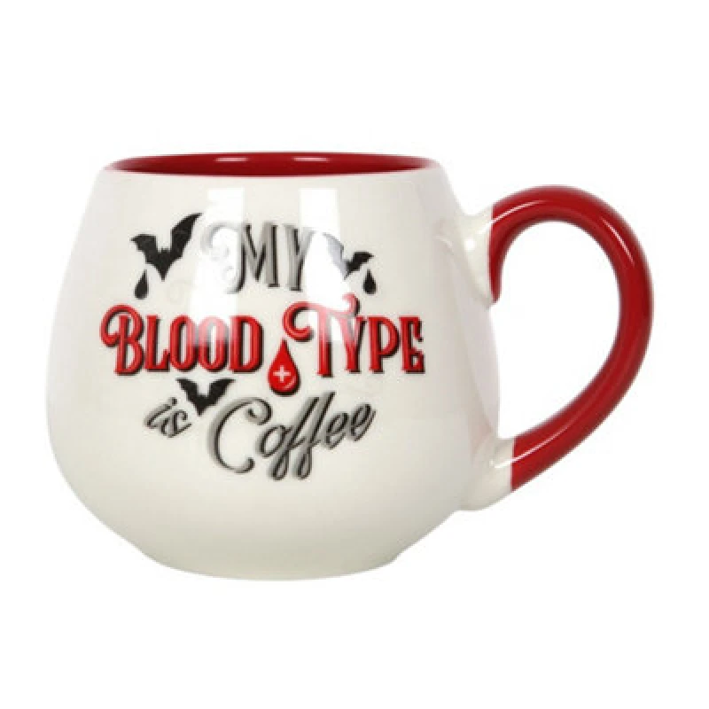 Image of Something Different Something Different My Blood Type is Coffee Rounded Mug in White White One Size Unisex 5063238416659