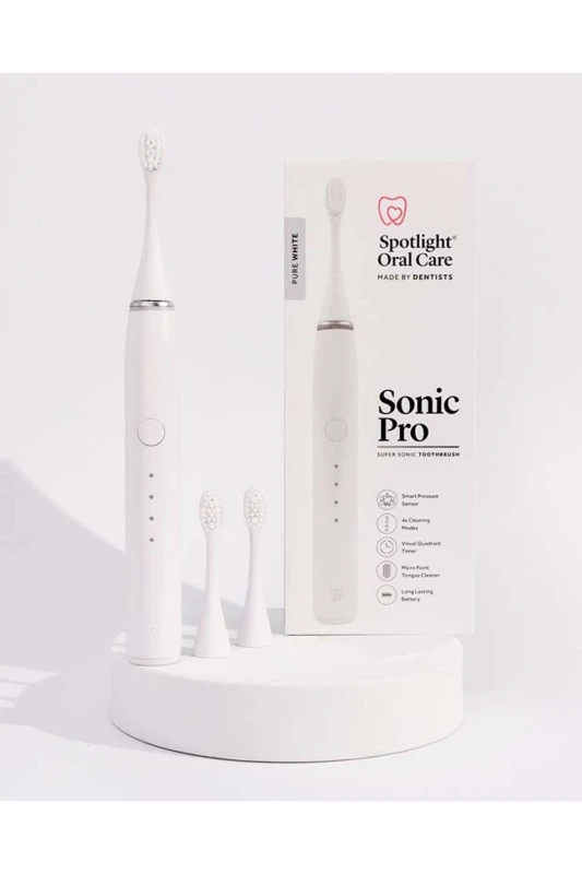 Image of Spotlight Oral Care Sonic Pro White Toothbrush in Clear Clear Unisex