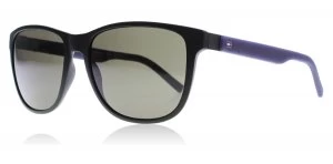Image of Tommy Hilfiger 1403/S Sunglasses Matte Black / Blue R5Y 56mm