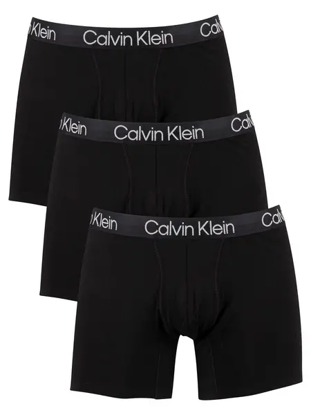 Image of Calvin Klein 3 Pack Modern Structure Boxer Briefs Black M