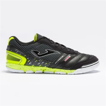 Image of Joma Mundial Leather Indoor Football Trainers - Black/FluYellow