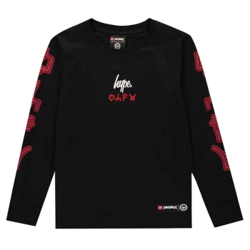 Image of Hype X LEGO Ninjago Dragon Long Sleeve T Shirt Junior - Black/Red