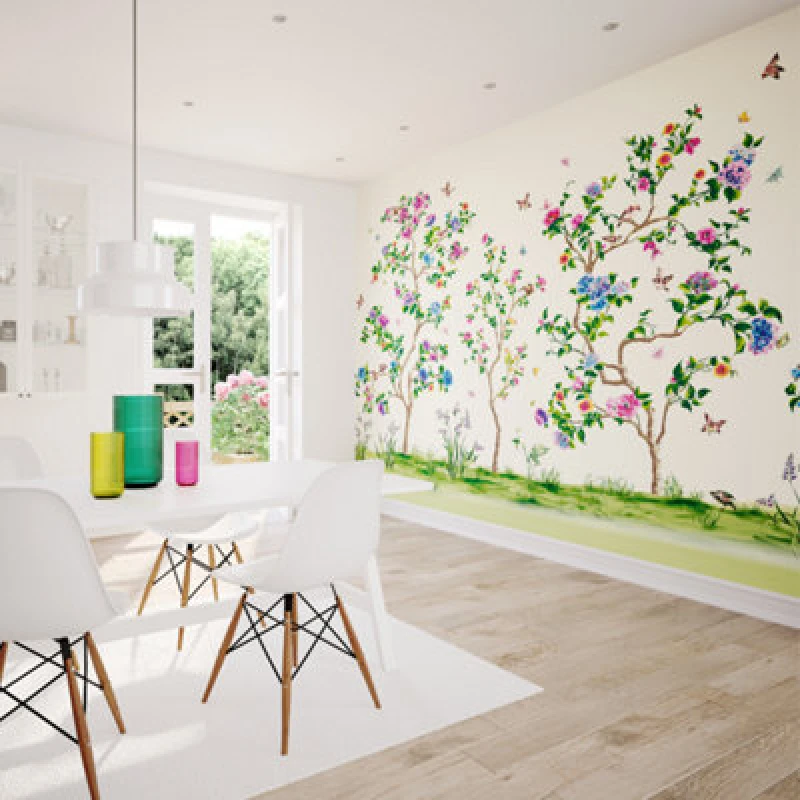Image of Origin Murals Oriental Flower Tree Ivory Matt Smooth Paste The Wall Mural 350Cm Wide X 280Cm High