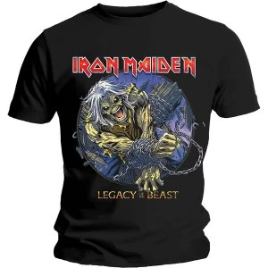 Image of Iron Maiden - Eddie Chained Legacy Unisex Medium T-Shirt - Black