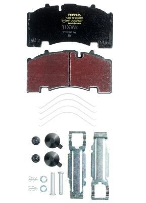 Image of TEXTAR 2930801 Brake pad set prepared for wear warning indicator, with accessories Brake Pad Set,disc brake (402)