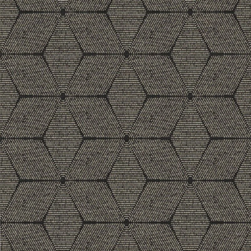 Image of Rasch Geometric Floral Geo Diamonds Metallic Black Gold Wallpaper Black