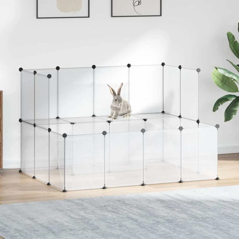 Image of vidaXL Small Animal Cage Transparent 143x107x93cm PP and Steel, Clear 340570