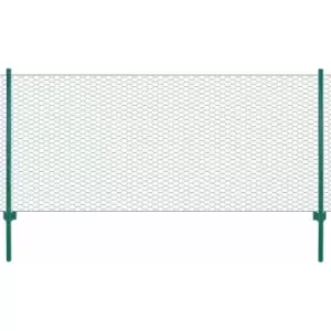 Image of Wire Mesh Fence with Posts Steel 25x0.75 m Green Vidaxl Green