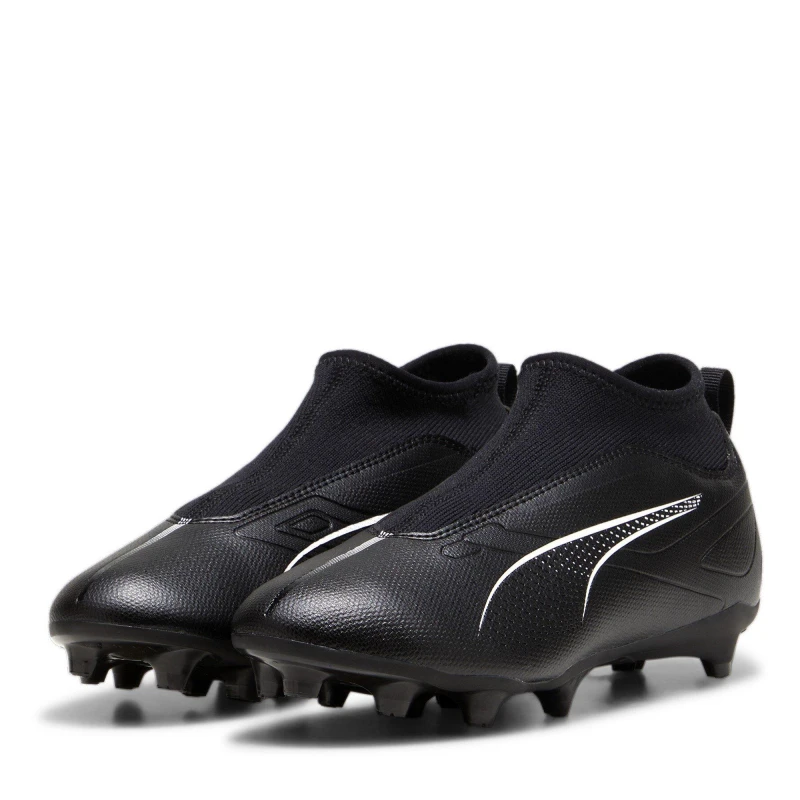 Image of Puma Ultra Match+ Laceless Junior Firm Ground Football Boots - Black 3