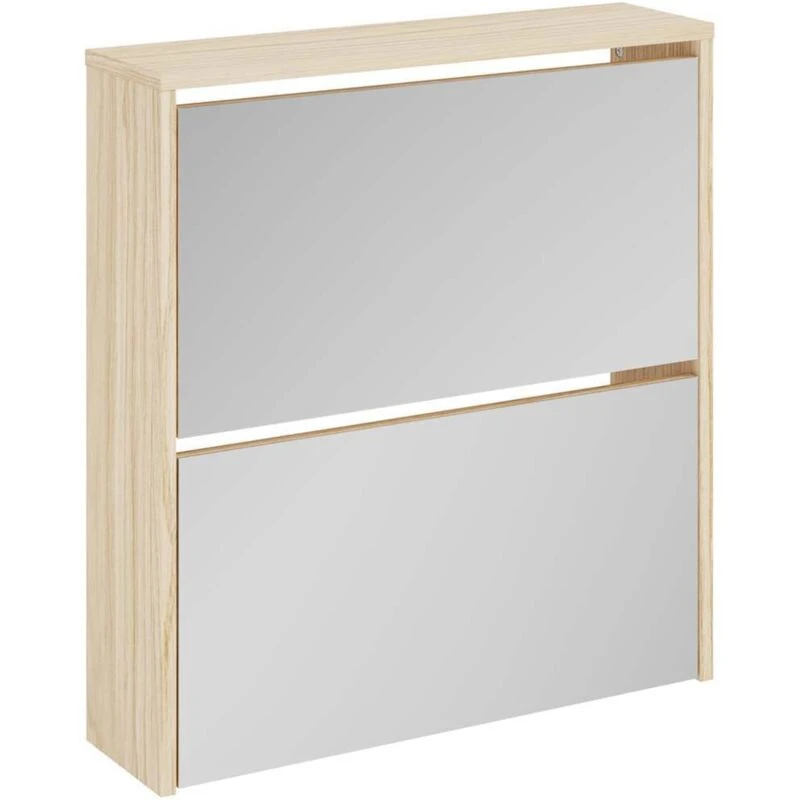 Image of VIDAXL Shoe Cabinet 2-Layer Mirror Oak 63x17x67cm Vidaxl 8718475977247