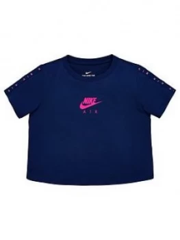 Image of Nike Sportswear Air Older Girls Cropped T-Shirt - Blue