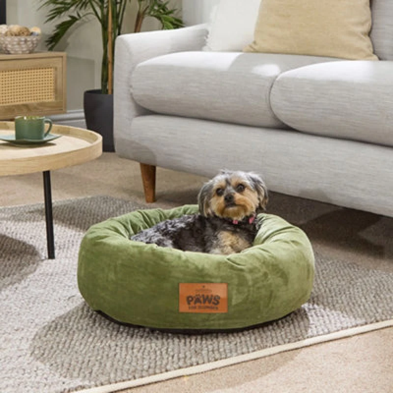 Image of Slumberdown Slumberdown Paws for Slumber Donut Pet Bed, Small, 55cm Diameter in Green Green S Unisex 5012924077209
