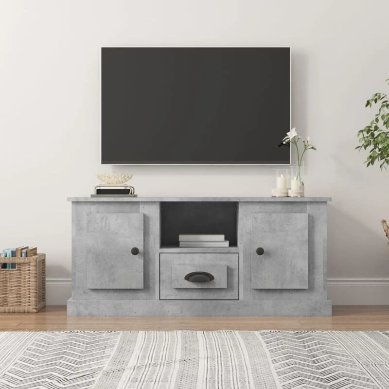 Image of VIDAXL TV Cabinet Concrete Grey 100x35.5x45cm Engineered Wood Vidaxl 8720845793500