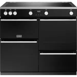 Image of Stoves Precision Deluxe ST DX PREC D1000Ei TCH BK 100cm Electric Range Cooker with Induction Hob - Black - A Rated