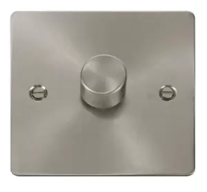 Image of Click Scolmore Define Brushed Steel 1 Gang 2 Way Dimmer Switch - FPBS140