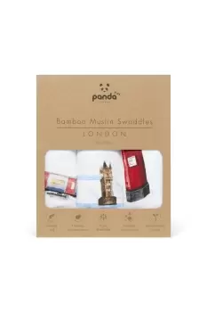 Image of Panda 100% Bamboo Baby Muslin - London (3 pack)