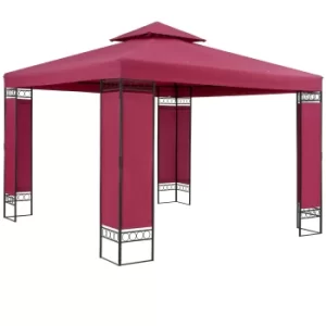 Image of Metal Gazebo Lorca Red 3x3m