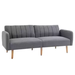 Image of Homcom Two Seater Sofa Bed With Adjustable Backrest For Guest Room Grey