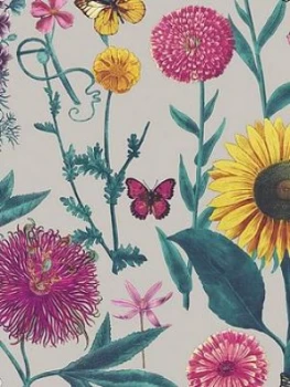 Image of Arthouse Sunflower Grey Wallpaper
