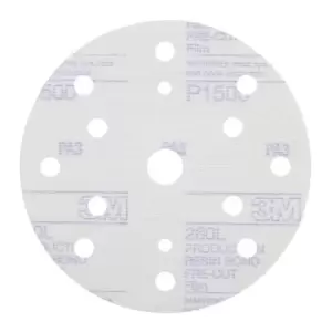 Image of 3m- - 3M 51053 P1500 Hookit 150MM Finishing Film Abrasive Disc 260L, 15 Hole LD8614A (