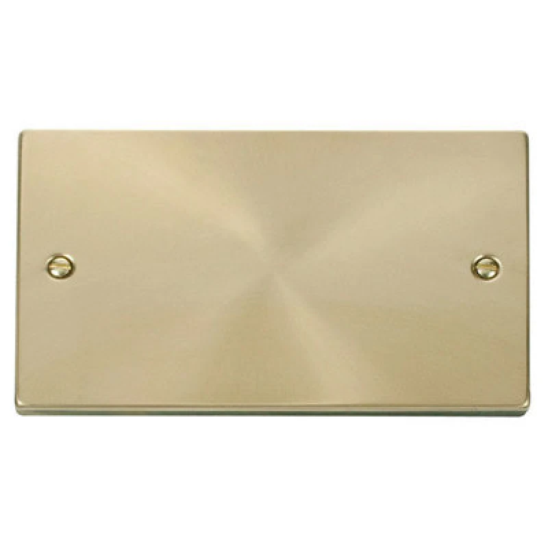 Image of SE Home Satin / Brushed Brass 2 Gang Blank Plate Gold unisex
