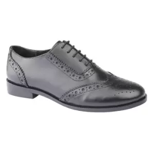 Image of Cipriata Womens/Ladies Violetta Leather Brogue Oxford Shoes (7 UK) (Black)