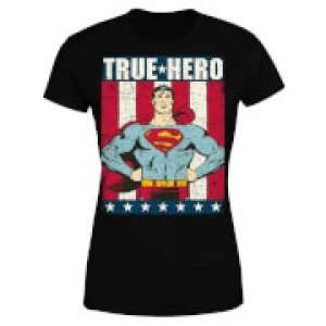 Image of DC Originals Superman True Hero Womens T-Shirt - Black - S