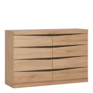 Image of Kensington 4 + 4 Wide Chest Of Drawers In Oak Effect