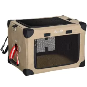 Image of PawHut Collapsible Pet Carrier for Small Cats/Dogs - 50 x 34 x 33 cm