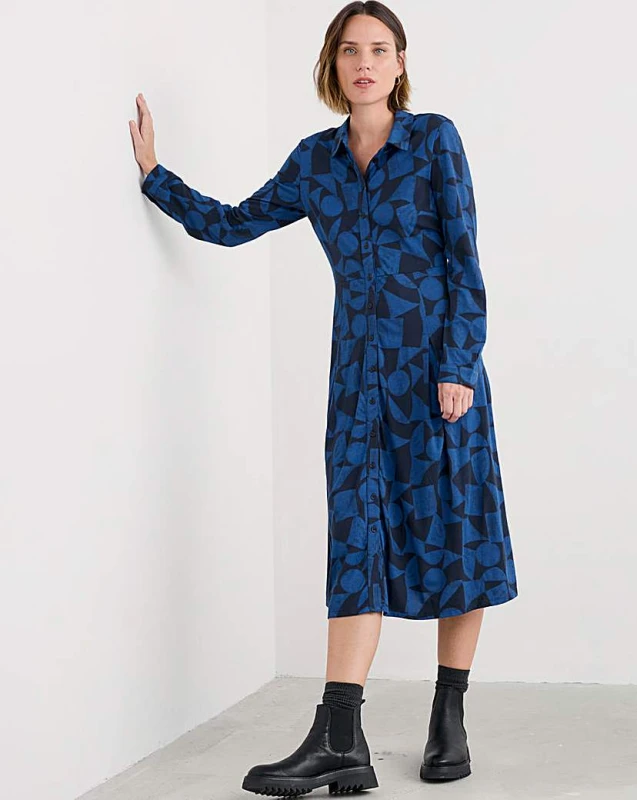 Image of Seasalt Seasalt Cornwall Coastline Dress Navy Multi - Seasalt - Size: 10 Navy Multi Female 10 PV63002