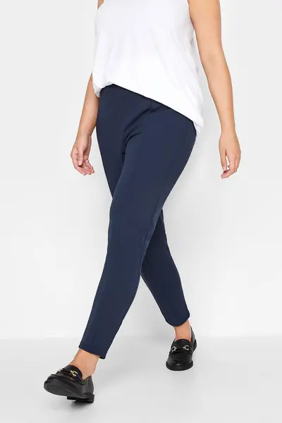 Image of Yours Tapered Trousers Blue