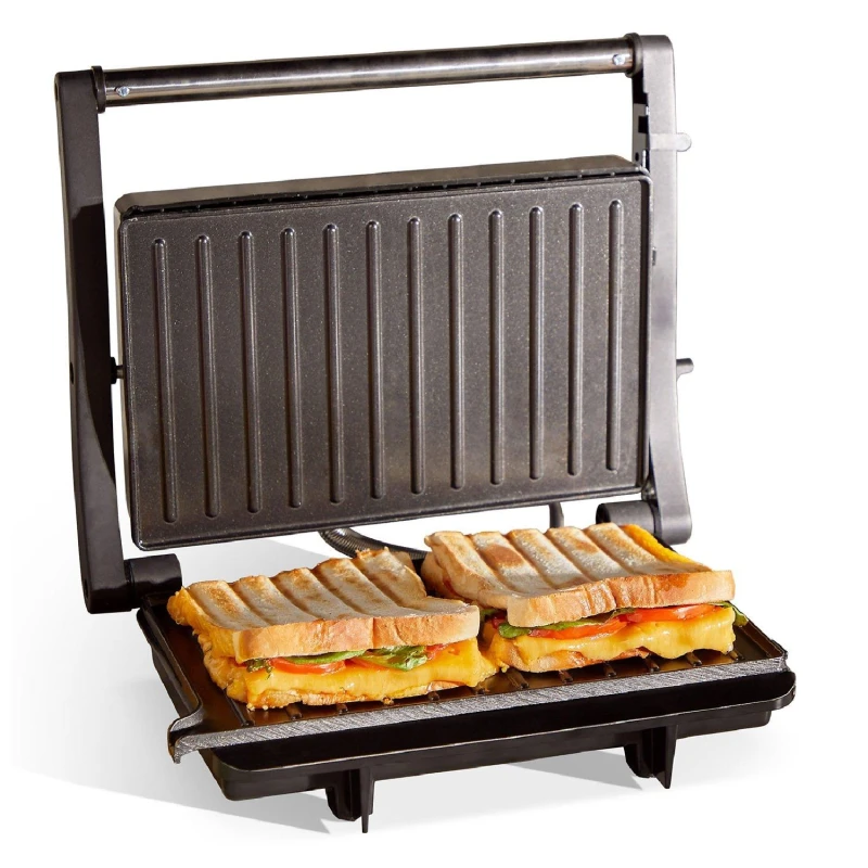 Image of VonShef Two Slice Non-Stick Panini Press Grill Black unisex