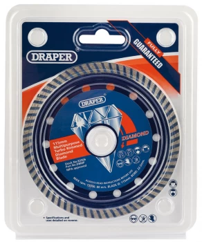 Image of Draper 115 x 22.2mm Multipurpose Turbo Rim Diamond Blade