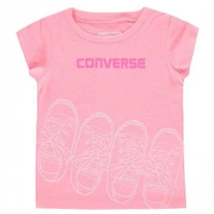 Image of Converse Trainers T-Shirt Baby Girls - Pink Glow