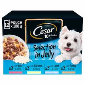 Image of Cesar Senior 10 Plus Selection in Jelly Dog Food 12 x 100g