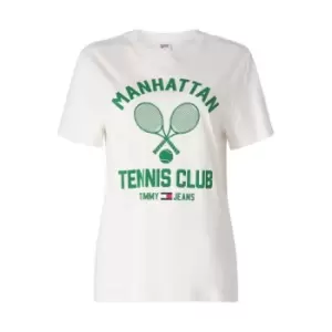 Image of Tommy Jeans Tjw Rlxd Tennis Club Tee Ss - Cream