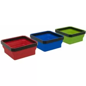 Image of APCSTS Collapsible Magnetic Parts Tray Set 3pcs - Sealey