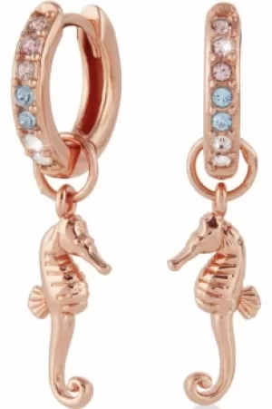 Image of Olivia Burton Seahorse Huggies Rose Gold Earrings OBJSCE42