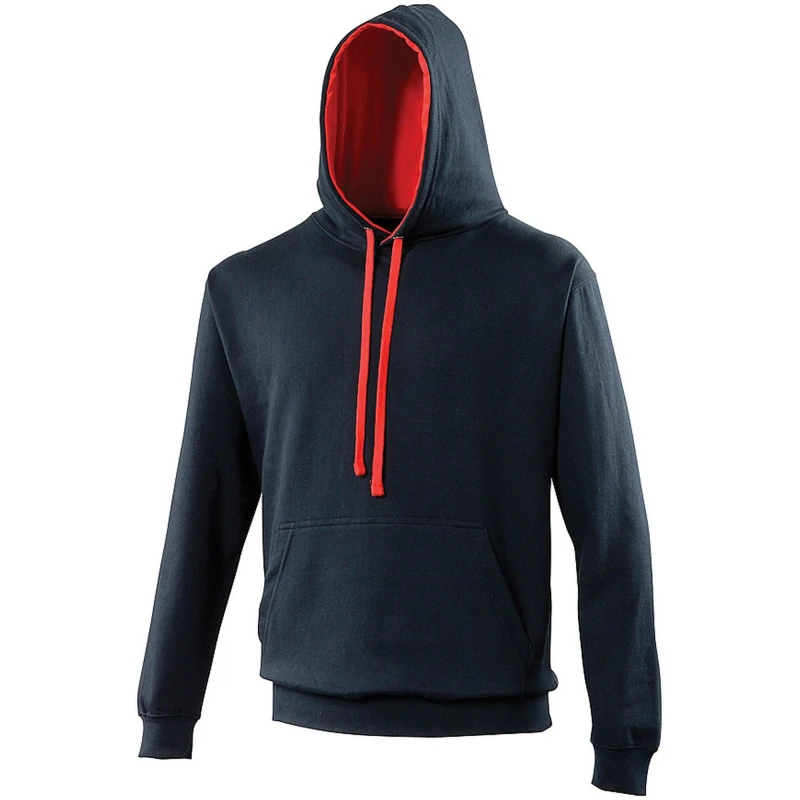 Image of AWDis AWDis Men Varsity Hooded Sweatshirt Hoodie in Mid Navy Size: X-Small Mid Navy XS Male 5054171853625