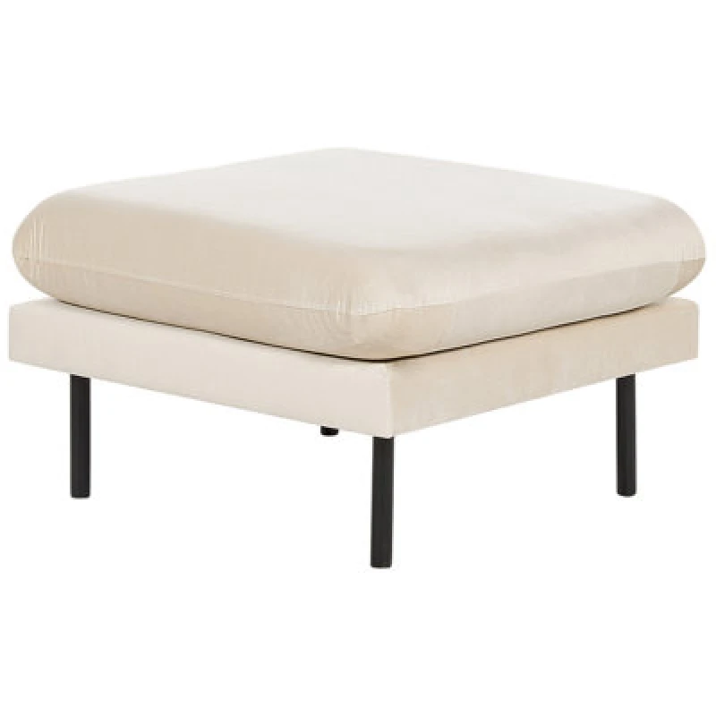 Image of Beliani Ottoman Vinterbro Velvet Light Beige