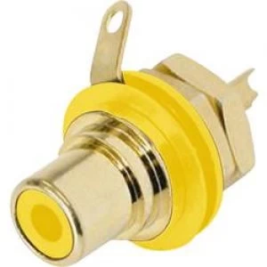Image of RCA connector Socket vertical vertical Number of pins 2 Yellow Rean AV NYS367 4