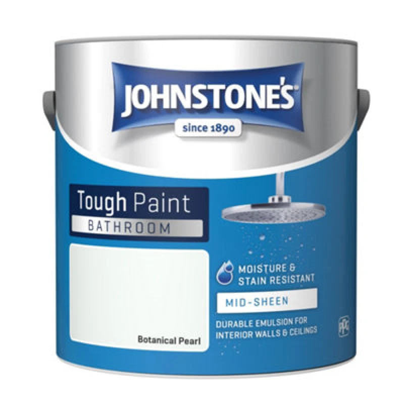 Image of Johnstone's Bathroom Mid-Sheen Tough Paint Botanical Pearl - 2.5L