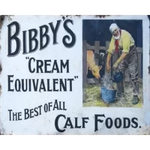 Image of Vintage Metal Sign Retro Advertising Bibbys Calf Foods