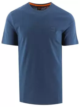 Image of BOSS Tales Logo-patch T-Shirt Open Blue