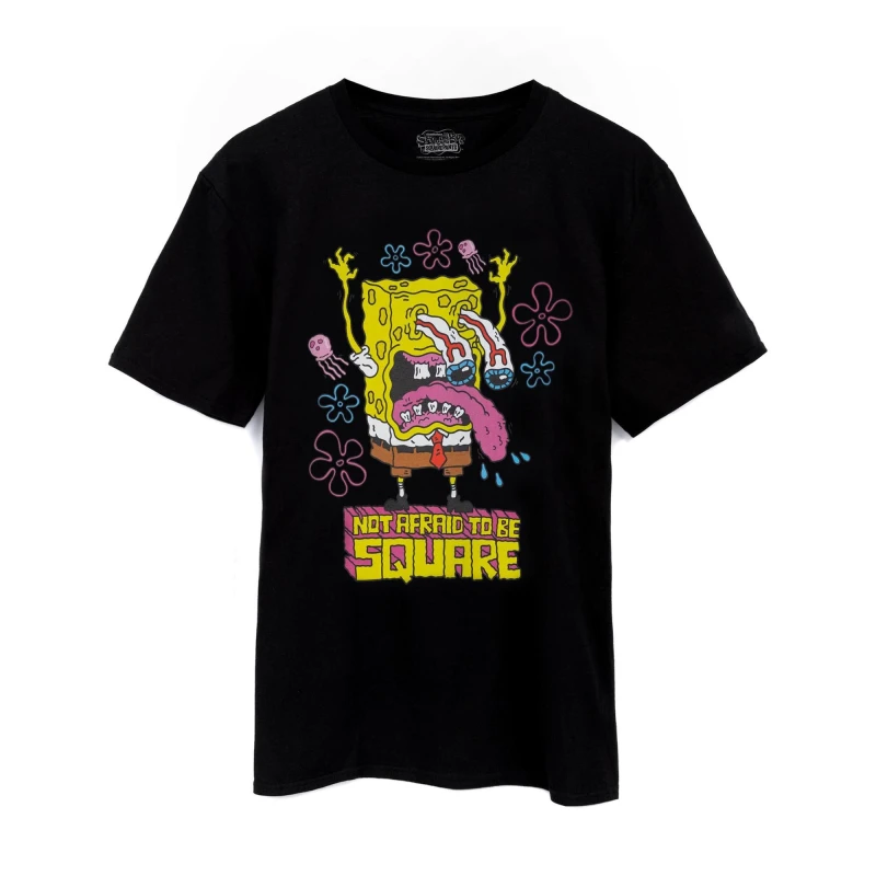 Image of (XXX-Large) SpongeBob SquarePants Short Sleeved T-Shirt (Mens Black)
