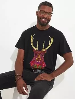 Image of Joe Browns Geo Stag T-Shirt - Black Size S, Men