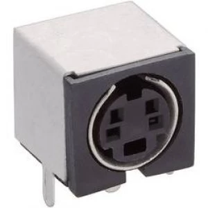 Image of Mini DIN connector Socket horizontal mount Number of pins 4 Black Lumberg TM 0508 A4