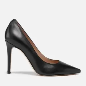 Image of Guess Womens Gavi Leather Court Shoes - Black - UK 8